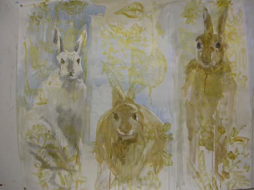 cases.works-on-paper-002.jpg - In the Case of Rabbits 
Mixed media on paper. 127x 96 cm